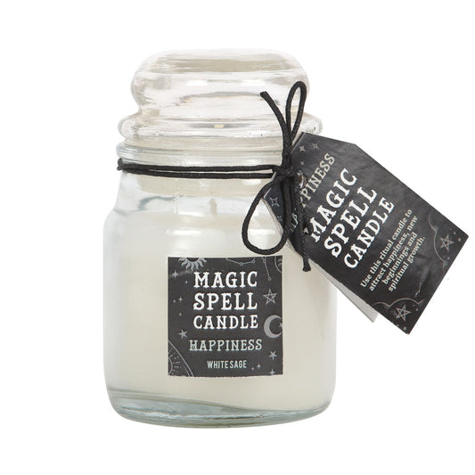 White Sage 'happiness' Magic Spell Mini Candle Jar