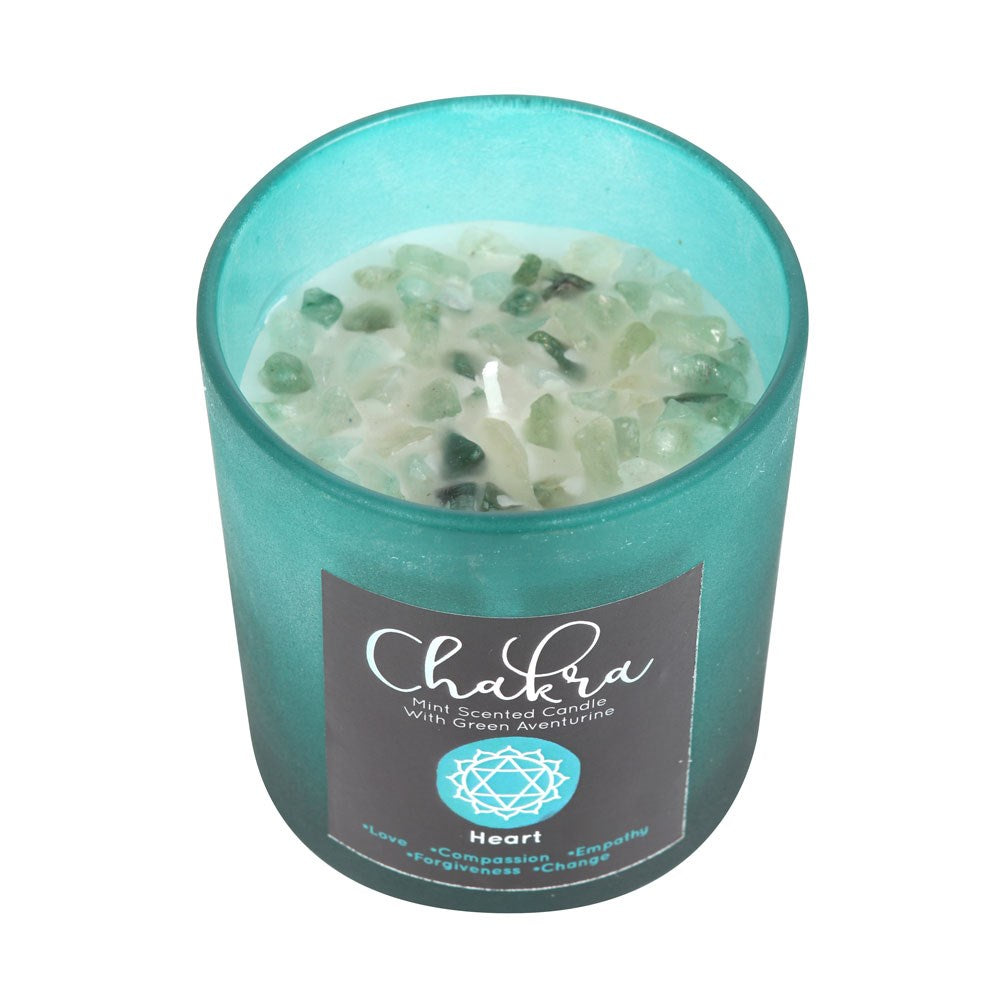 Heart Chakra Mint Cystal Candle