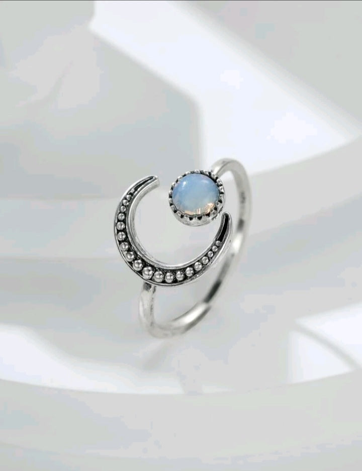 925 Crescent Moon Ring