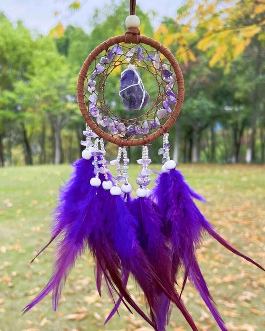 Mini Amethyst Crystal Dreamcatcher