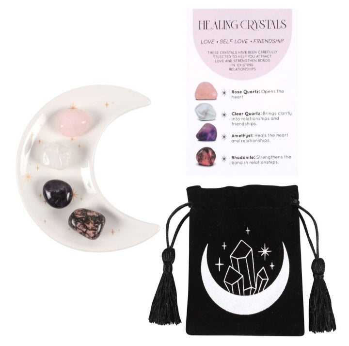 Crystal love kit with moon dish