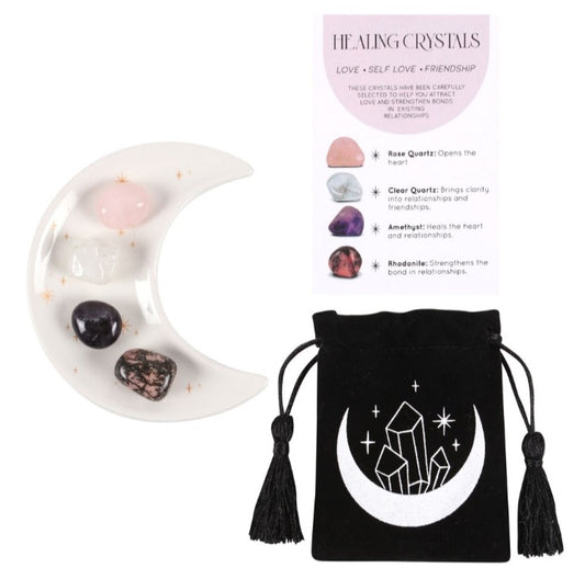 Crystal love kit with moon dish