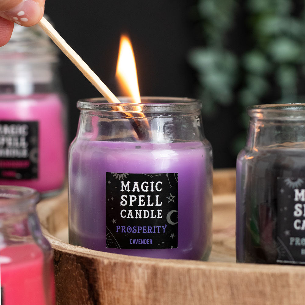 Lavender 'prosperity' Magic Spell Mini Candle Jar