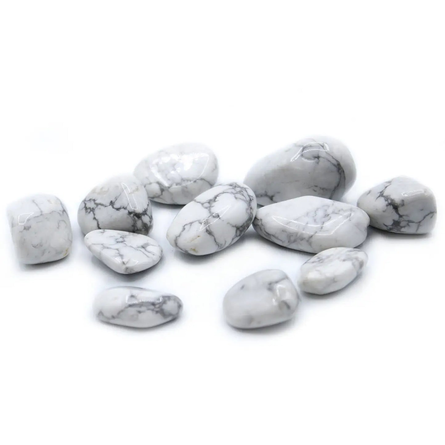 Tumble Stones - Howlite, White