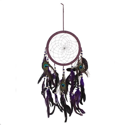 Purple Peacock feather Dreamcatcher