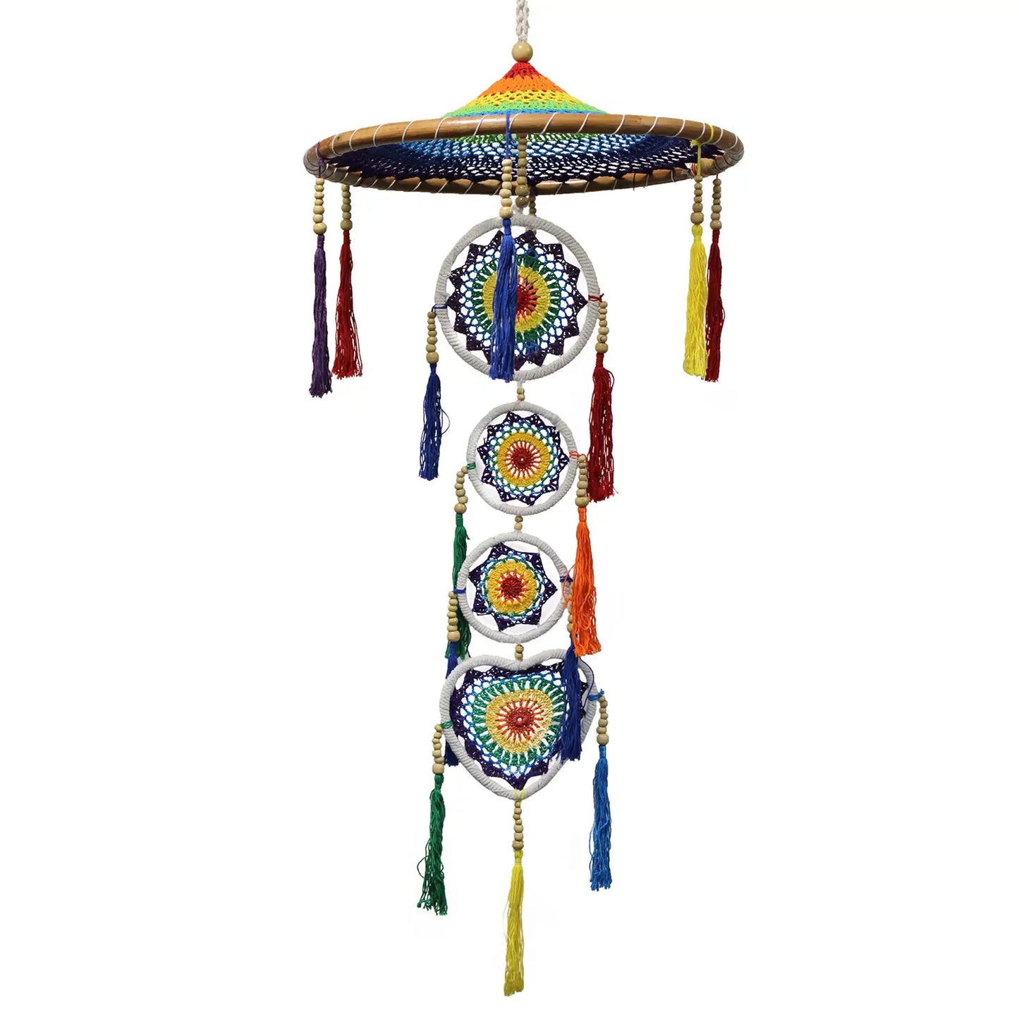 Large Temple Dreamcatcher - Vivid Rainbow