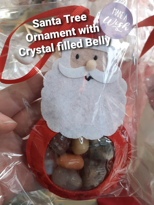 Santa Tree Ornament with Crystals
