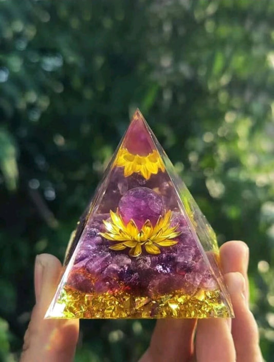 Amethyst Lotus Pyramid